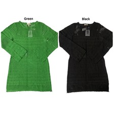 Edited By Remi Bader Long Sleeve Lightweight Slim-Fit Crochet Mini Dress