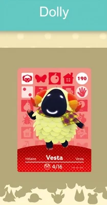 MARKENLOS Animal Crossing Amiibo Nfc Karte weiß #190 Dolly / Vesta