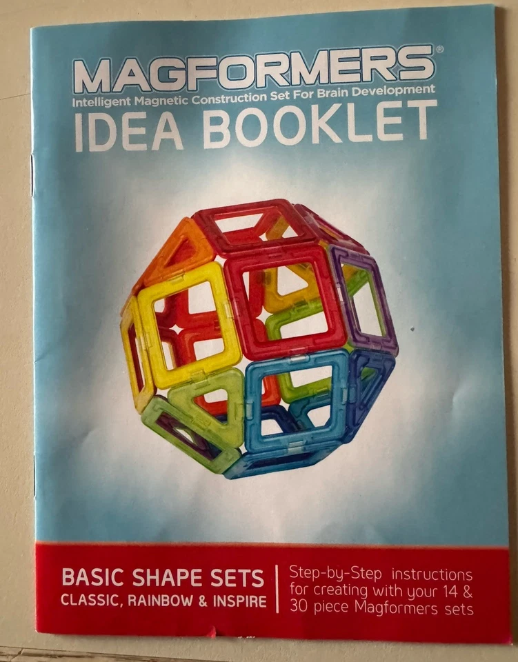 Magformers Magnetic Building Tile Blocks Lot 119 Assorted Colors Shapes 3 Books - Image 2 of 4
