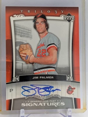 2005 Upper Deck Trilogy Jim Palmer Generations Past Auto Autograph #02/50 HOF - Image 1 of 4