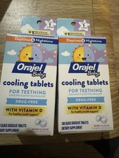 Orajel Baby Non Medicated Cooling Tabs for Teething 100 tablets 2PK Exp 10/26