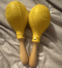 Latin Percussion LP281 Yellow Maracas Pair w/ Wood Handles Lightweight