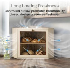 Corner Bread Box for Kitchen  2 Tier Bread Bo...