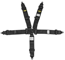 JEGS 70082 Black Latch & Link Ultra Series Harness 5-Point Design