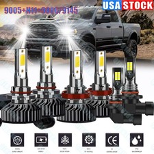 For 2011-2017 RAM 1500 2500 3500 6x LED Combo Headlight Kit Hi/Lo Beam+Fog Bulbs