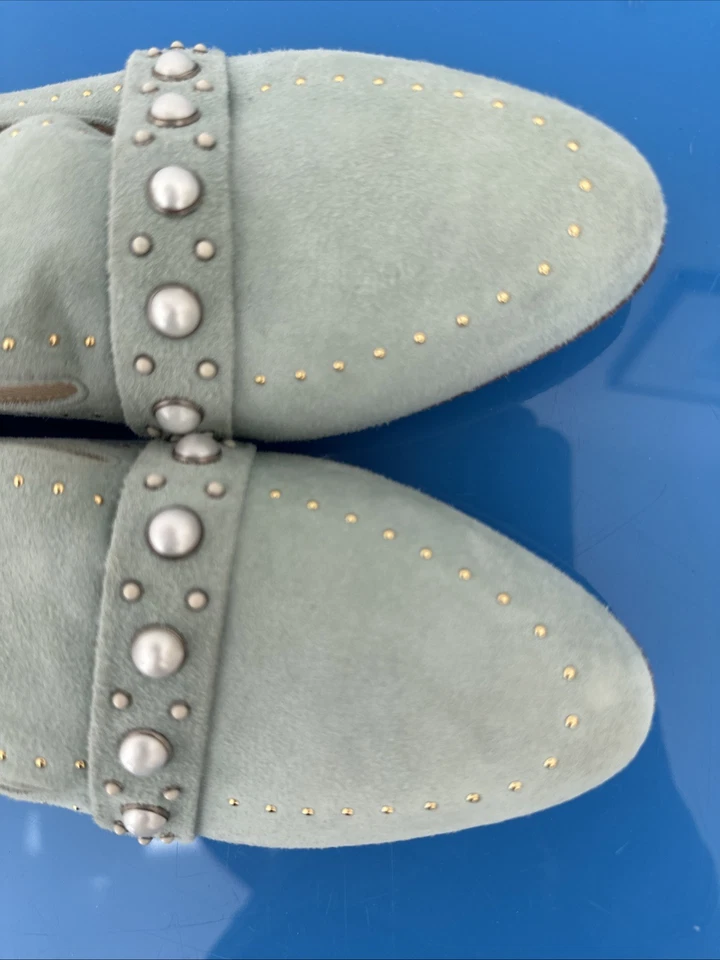 Mocasín adornado Butter Italy gamuza azul TAMRA TALLA 9 Foto 3 de 4