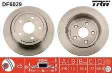 2x Bremsscheibe TRW DF6029 für WRANGLER JEEP JK 16,6 3 CRD RWD