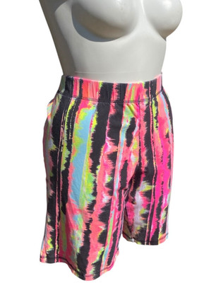 Livi Active Multicolor Neon Bike Shorts Stretch Casual Athletic Gym Sz 26/28