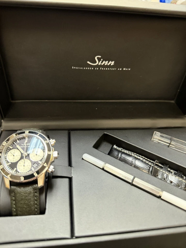 ⭐️ Sinn 103 Klassik 12 Cronógrafo Esfera Negra 41mm Edición Limitada Juego Completo ⭐️ Foto 2 de 4