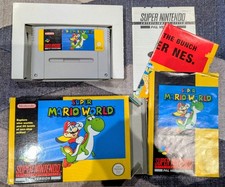 Super Mario World Nintendo SNES PAL Complete Yellow Box With Manual VGC