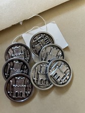 Silver Tone Lightweight Metal Buttons 20mm X 7 Used