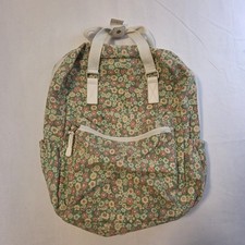 Wild Fable Floral Canvas Backpack Green Orange Flower Print School Travel Bag