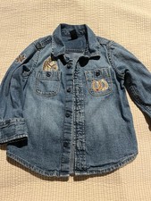 3 T, Denim Shirt Western Embroidered Patches, Unisex, Baby Gap