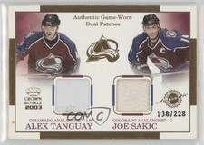 2002 Pacific Crown Royale 138/228 Alex Tanguay Joe Sakic #6 Dual Patch HOF 1o3