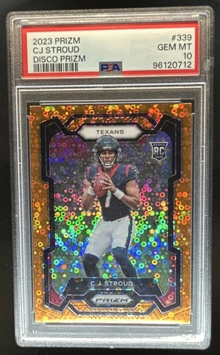 2023 Prizm C.J. Stroud RC Orange Disco Rookie #339 Texans PSA 10