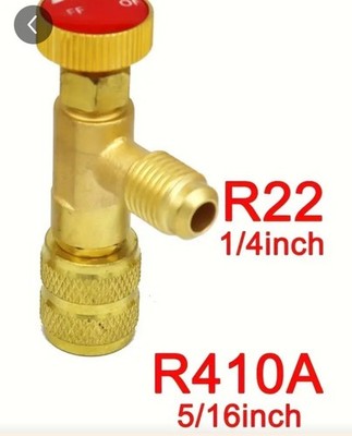Air conditioning repair liquid safety valve R410A R22 1/4'' 5/16'' Safety Adapter