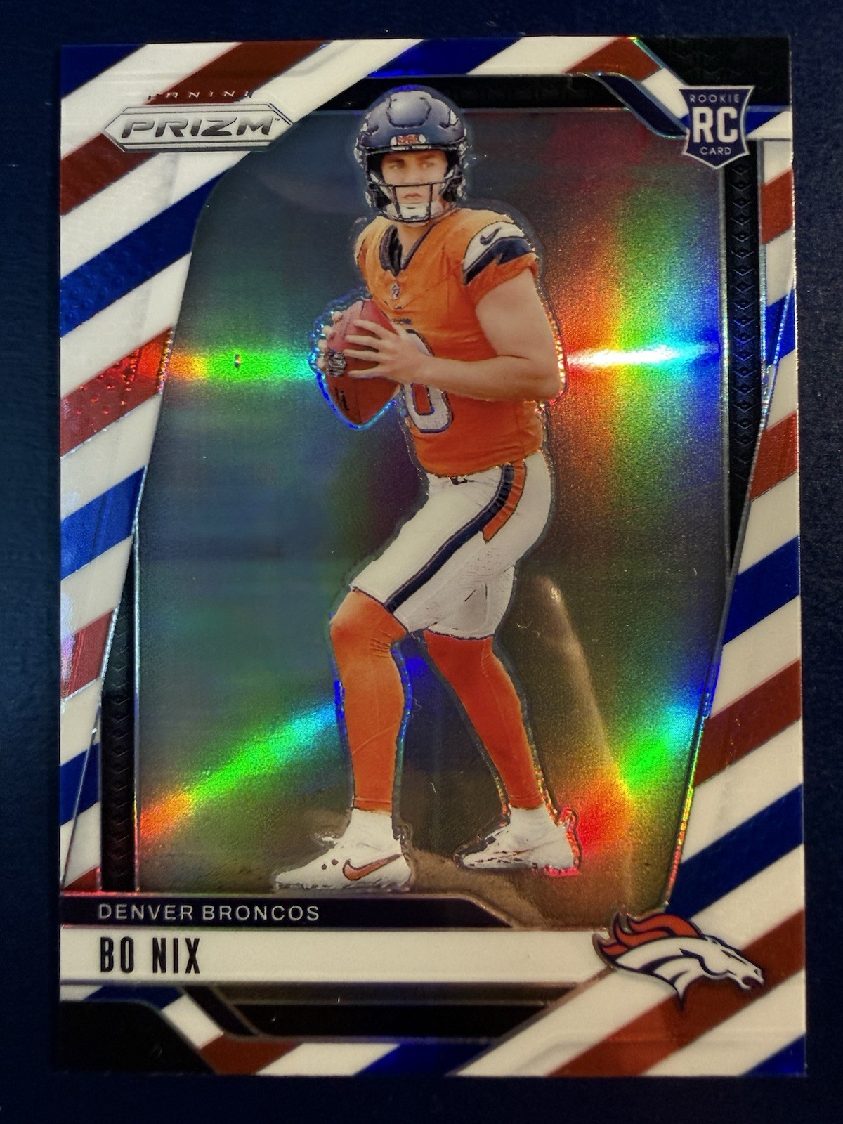 2024 Panini Prizm - Rookies Bo Nix #309 Red White & Blue Prizm (RC)