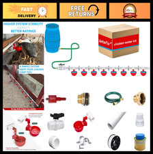 Automatic Chicken Watering System - Complete PVC Pipe Kit with 1/2" Fittings  G