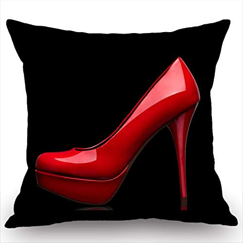 Red High Heels Cotton Burlap Linen Pillow Cushion Cover