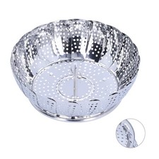 )Steam Basket Multifunction Stainless Steel Folding Steam Rack Cookware US
