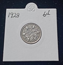 1928 King George v Silver Sixpence Coin In A Good Collectable Condition