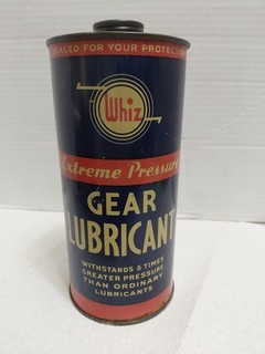 Vintage Early WHIZ EXTREME PRESSURE GEAR LUBRICANT Hollingshead Corp. 2 Lb Can