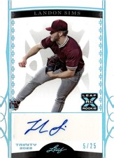 2022 Leaf Trinity #BA-LS1 Landon Sims Base Auto Foil Platinum Spectrum #/25