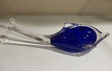 Blue Art Glass Whale/Fish- made in Czech Republic- New