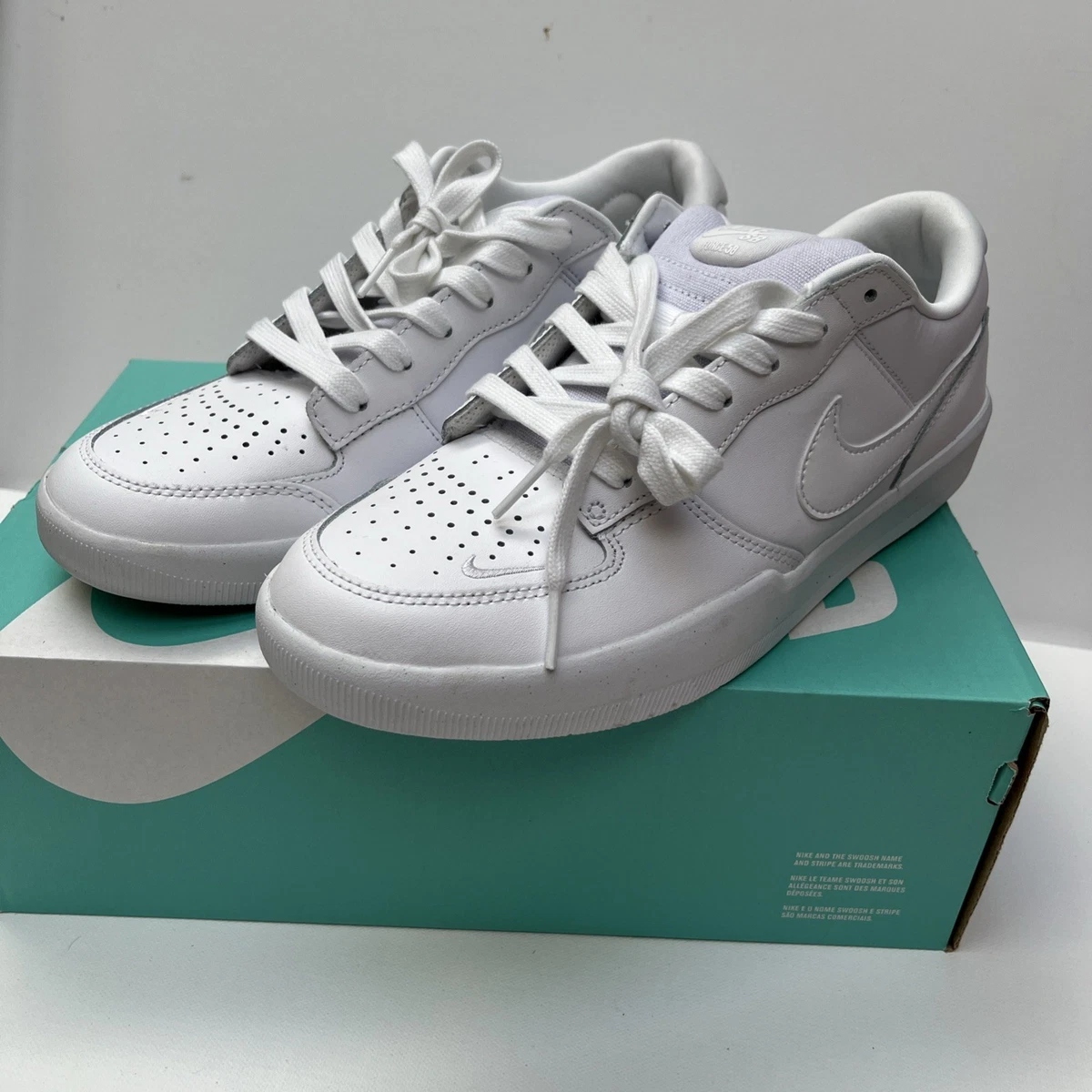 Nike FORCE 58 PREMIUM SB \'TRIPLE WHITE\' Sz 9.5 Men’s Sneakers Force 58 Premium Leather Nike SB Mens Shoes in white-black  main image 4