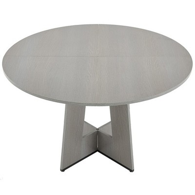 47'' Round Farmhouse Dining Table Rustic Grey Wood MDF Legs 2-4 People Table Only