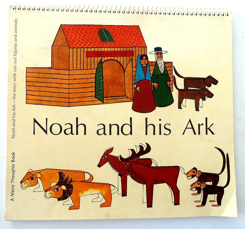 Vintage NOAH AND HIS ARK Story with Cut-outs of 46 Animals, 2 People and  1 Ark