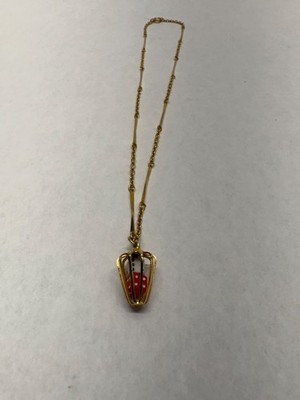 Vtg 60s Retro MINI DICE Caged Pendant Necklace