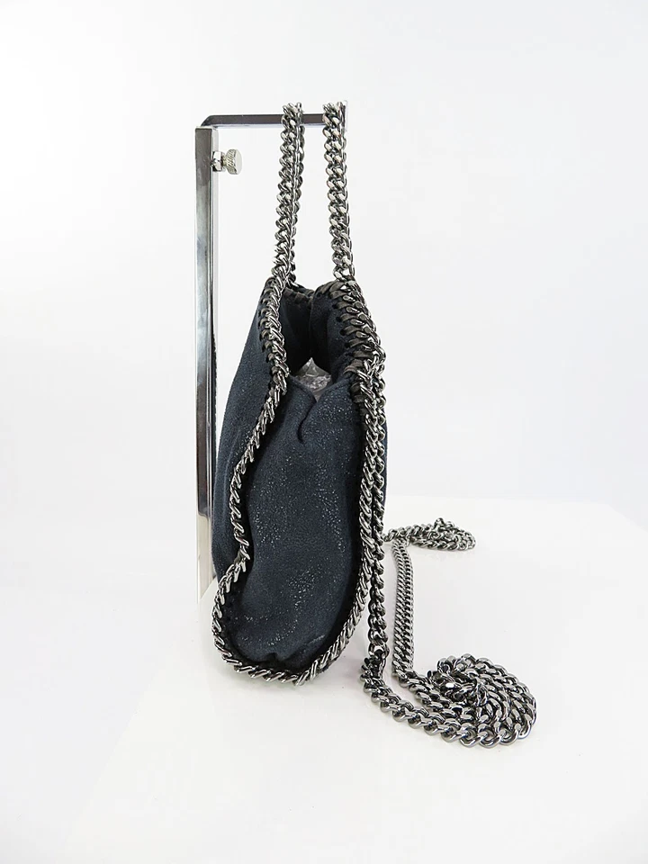 Auth STELLA McCARTNEY Falabella Blue Fabric 2-Way Shoulder Bag Purse #62019 - Image 4 of 4