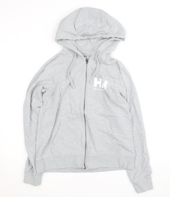 Grauer Hoodie Herren UK Größe L Helly Hansen durchgehender Reißverschluss