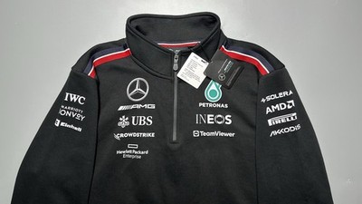 MERCEDES BENZ AMG PETRONAS F1 2023 TEAM 1/4 ZIP SWEATSHIRT SIZE