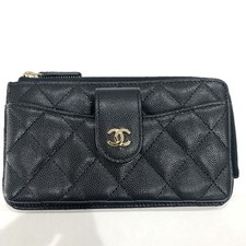 Chanel Caviar Skin Phone Case with Card Case, Timeless Classic, Black