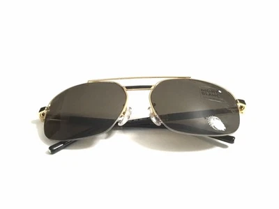 Gafas de sol Mont Blanc MB 522T marco dorado 30J nuevas auténticas - Imagen 1 de 4