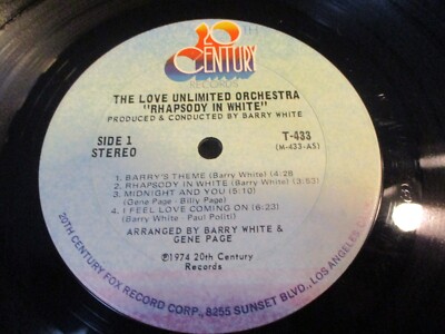 1973 LOVE UNLIMITED ORCHESTRA Rhapsody In White LP 20th Century T