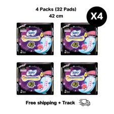 X4 Sanitary Napkins Sofy Wing Night Protection Extra Long 42 cm  (32 Pads)