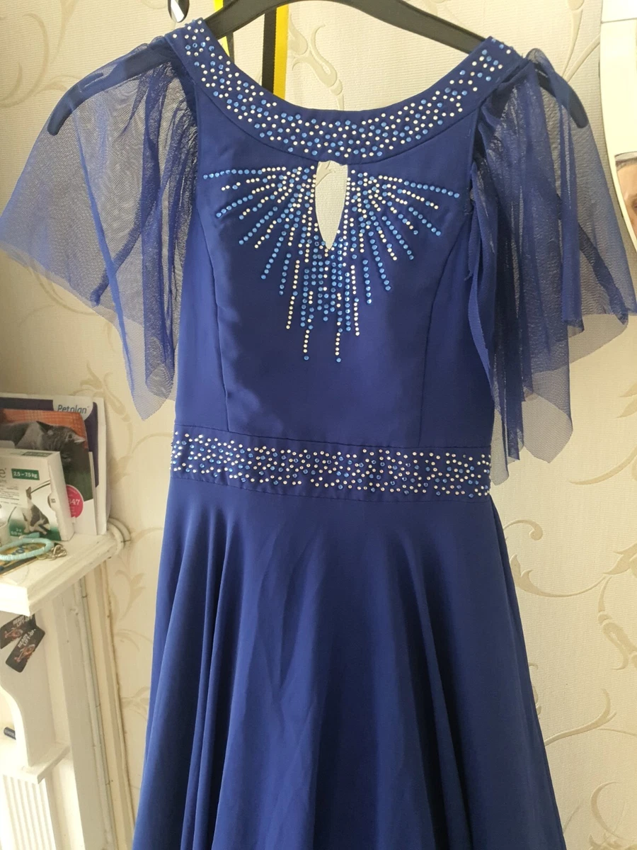 11 12 Years Old Long Party Dress Midnight Blue Colour With Sequin. Brand New