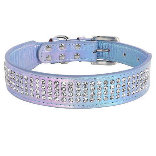 Weiches Leder Haustier Hund Halsband Bling Strass Diamant Halskette Mittel große Haustiere - Bild 6 von 19