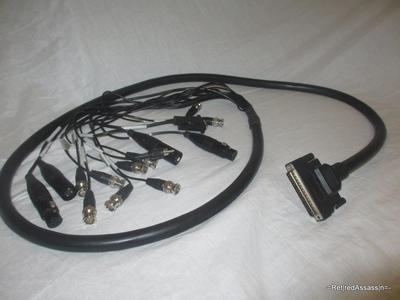 Breakout Cable D-Sub DB37 37 Pin to DB9, BNC, DMX RCA 3 Pin used/W Kramer Matrix