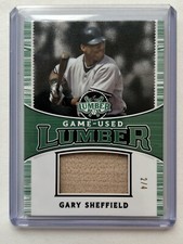 2024 LEAF LUMBER GARY SHEFFIELD GAME USED LUMBER BAT RELIC EMERALD 2/4