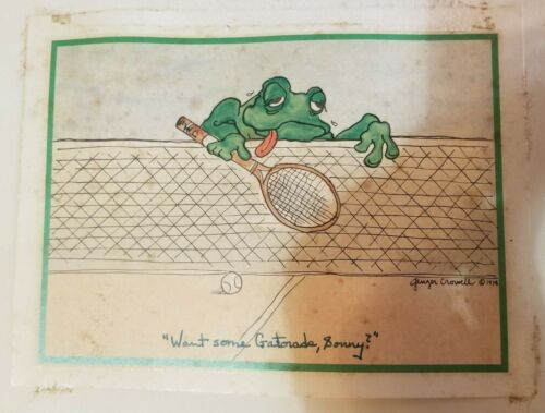 Vintage Ginger Crowell Frog Tennis "Want some Gatorade Sunny" Art Print
