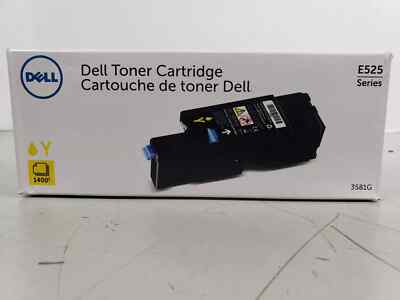 Dell E525 Series Yellow Toner Cartridge 3581G New Sealed Box.