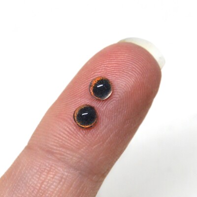4mm Little Corn Snake Wide Iris Animal Glass Eyes | Jewelry Clay Sculpture Art