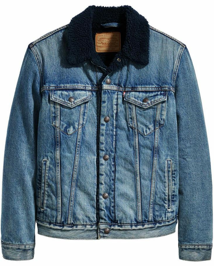 LEVI'S Big E Type 3 Sherpa Trucker Denim XXL Jean Jacket Indigo Lamb