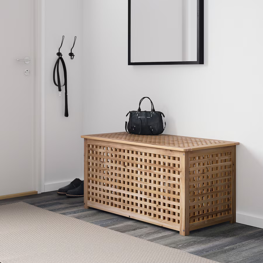 New IKEA HOL Storage/Side Table Acacia 98x50 cm Furniture Durable