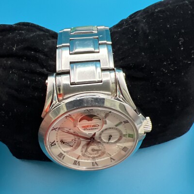Seiko Premier Moonphase 5D88 0AA0 Men's Watch | eBay