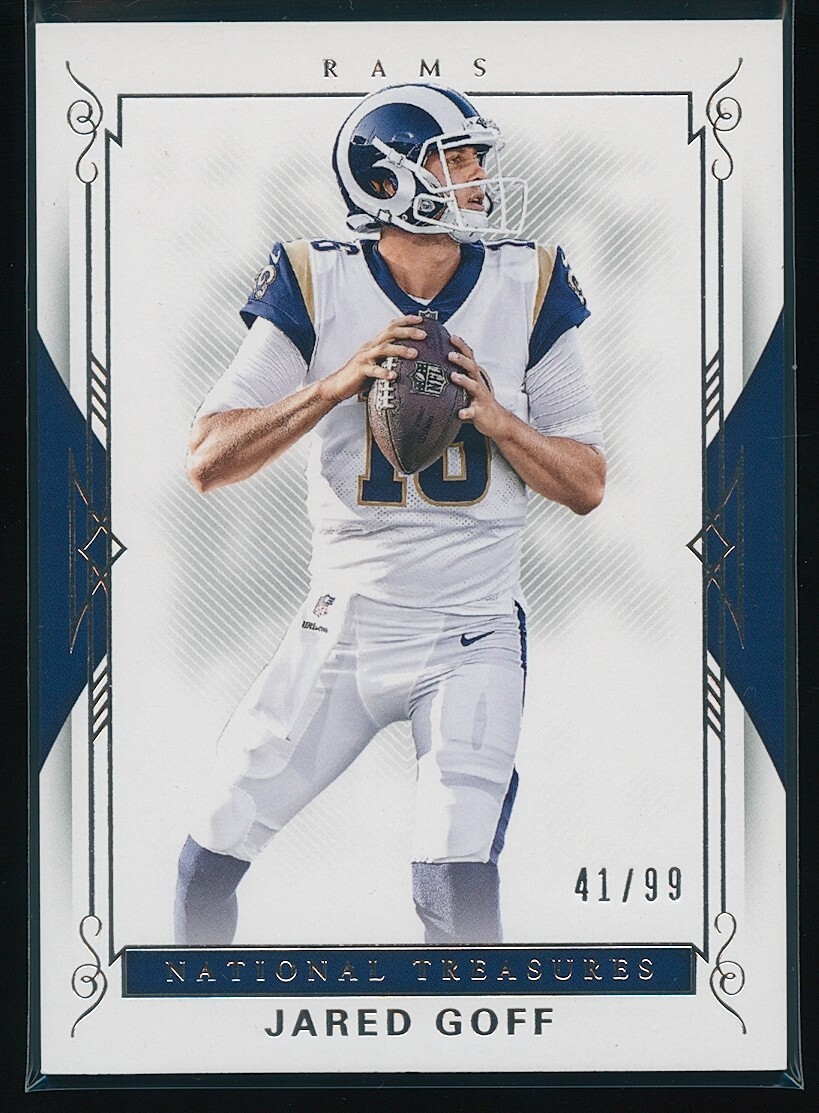 Jared Goff #47 Football Cards 2017 Panini National Treasures trading card — raw and PSA graded price guide